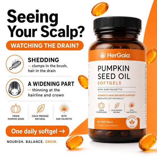 Pumpkin Seed Oil Softgels — 2000mg Cold-Pressed Formula for Stress-Triggered Shedding