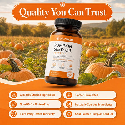 Pumpkin Seed Oil Softgels — 2000mg Cold-Pressed Formula for Stress-Triggered Shedding