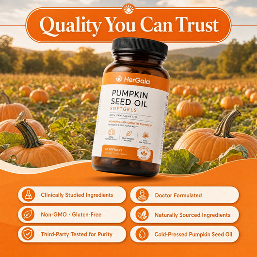 Pumpkin Seed Oil Softgels — 2000mg Cold-Pressed Formula for Stress-Triggered Shedding